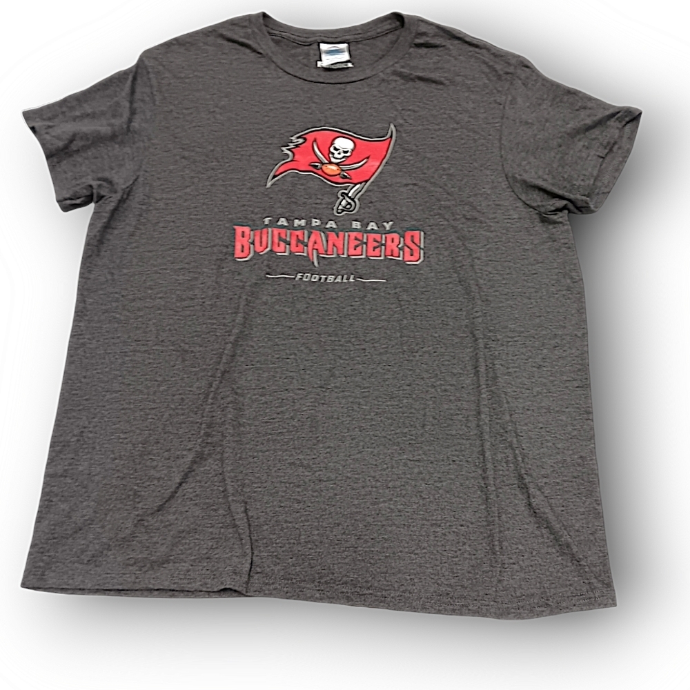 Fanatics Mens Large NFL Tampa Bay Buccaneers Gray Graphic Short Sleeve T-Shirt